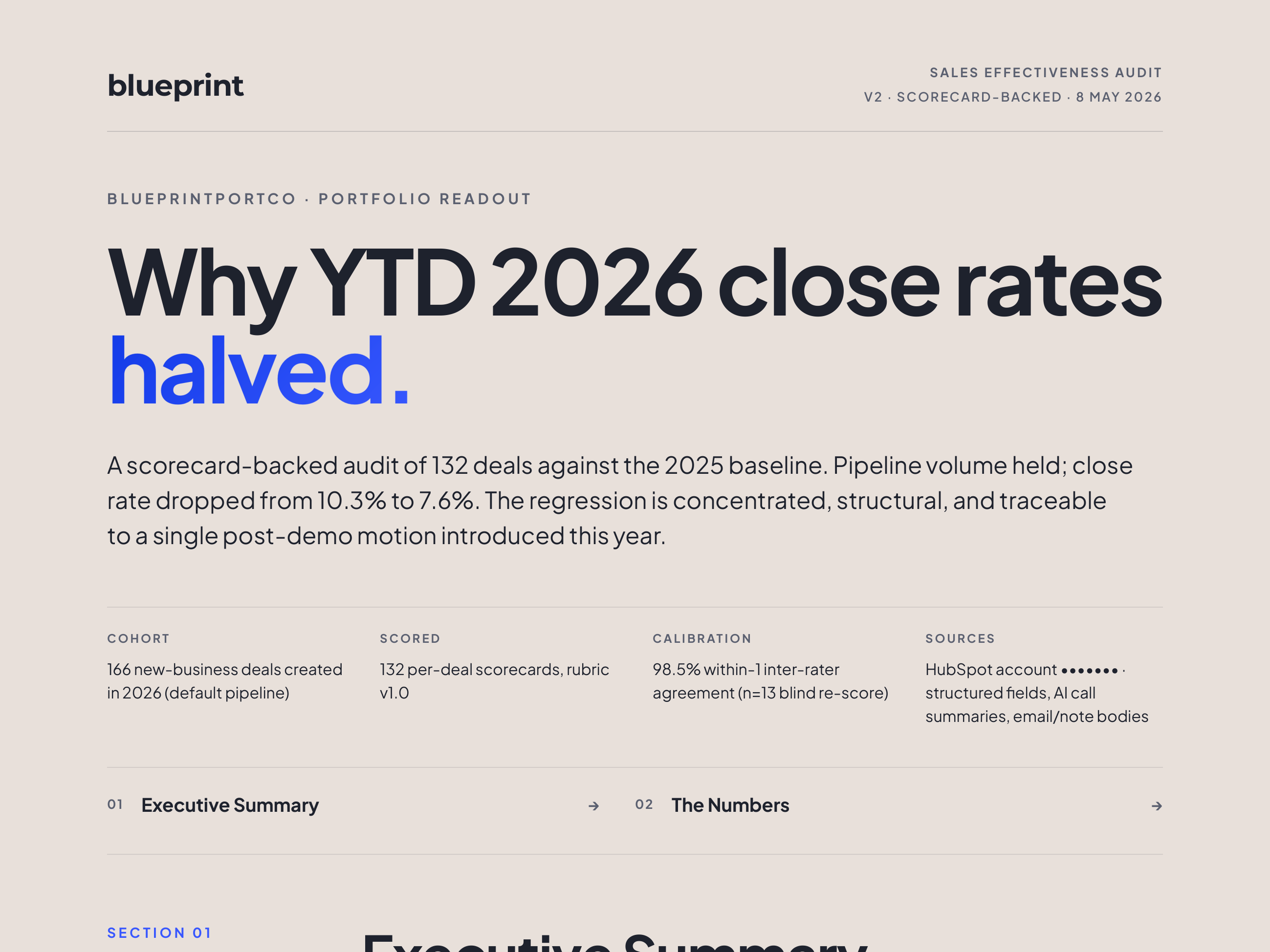 Sales Effectiveness Audit — example brief (PDF)